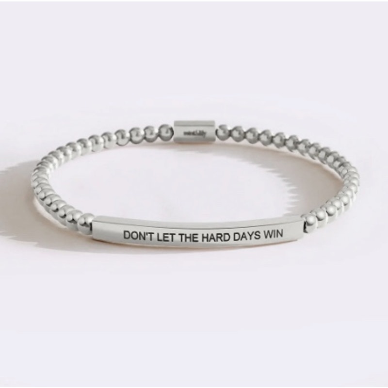 Mint & Lilly Don't Let The Hard Days Win Beaded Inspire Bracelet*Silver Plated